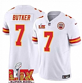 Men & Women & Youth Kansas City Chiefs #7 Harrison Butker White 2025 Super Bowl LIX Patch F.U.S.E. Vapor Limited Stitched Jersey,baseball caps,new era cap wholesale,wholesale hats